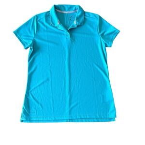 Nike Womens‎ Polo Shirt Adult Large Blue Green Golf Lightweight Ladies Dri Fit